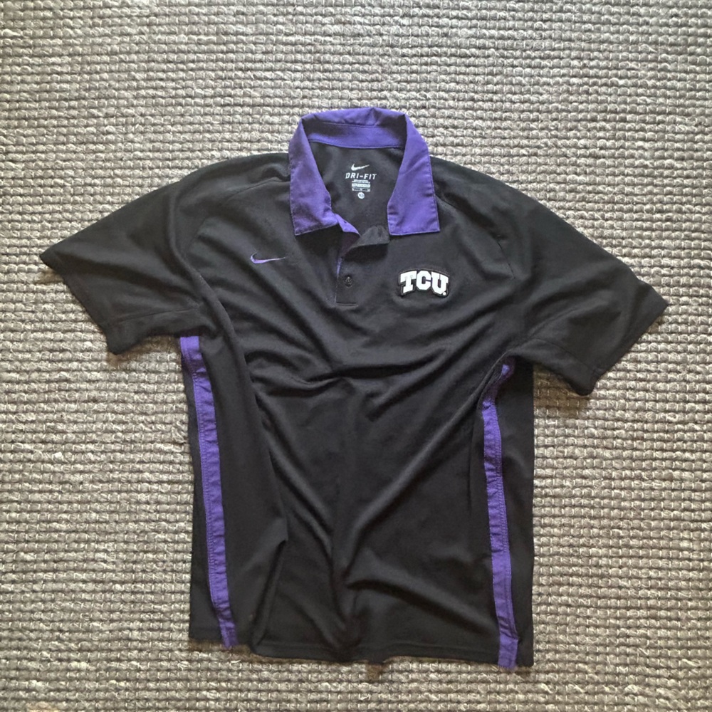 TCU Nike Black and Purple Polo Shirt